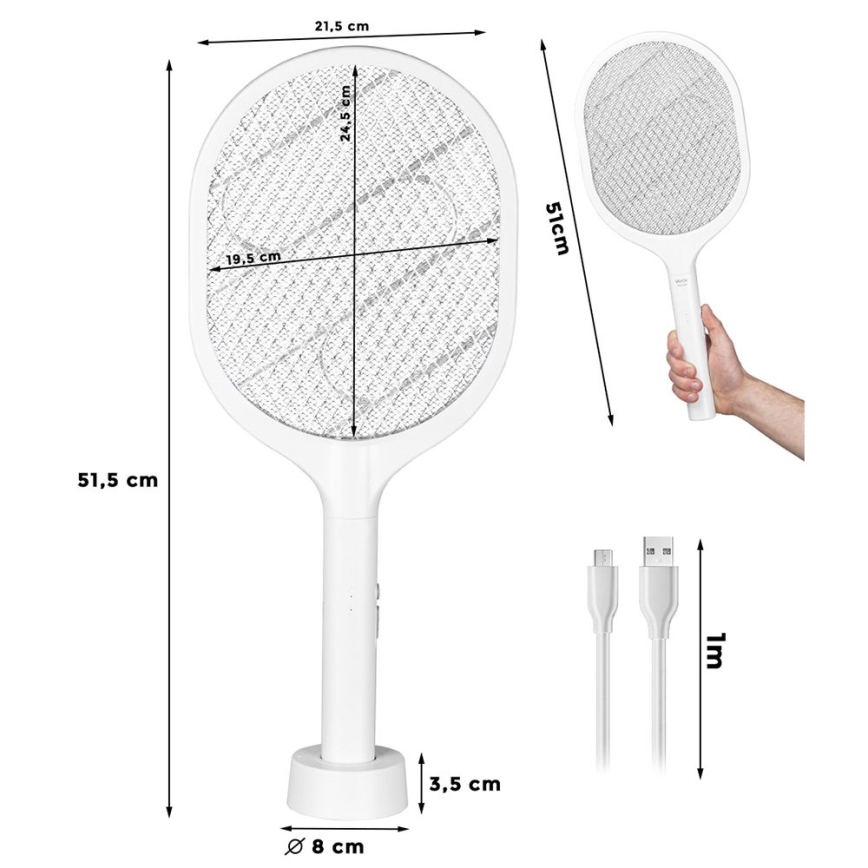LED električna ljepljiva lampa za insekte 2u1 800 mAh/5V