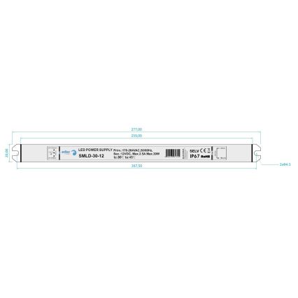 LED Elektronički transformator DRIVER 30W/230V/12V IP67