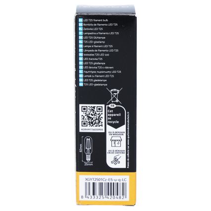 LED filamentna žarulja T25 E14/6W/230V 3000K - Brilagi