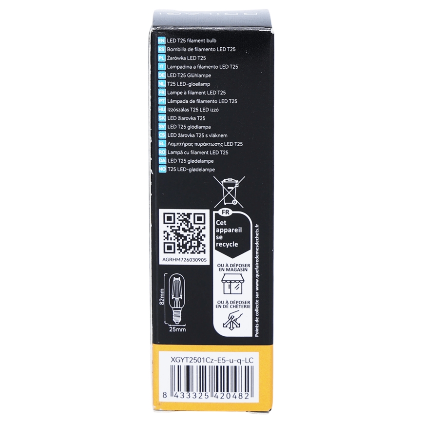 LED filamentna žarulja T25 E14/6W/230V 3000K - Brilagi