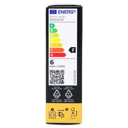 LED filamentna žarulja T25 E14/6W/230V 3000K - Brilagi