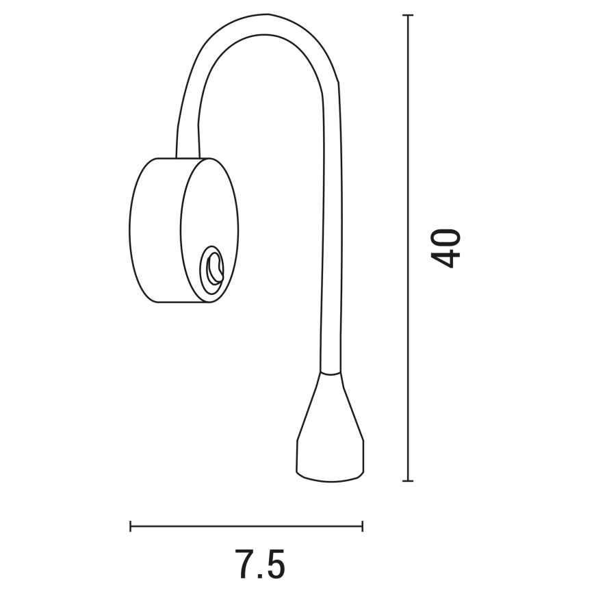 LED Fleksibilna lampica IONAS LED/3W/230V 3000K crna