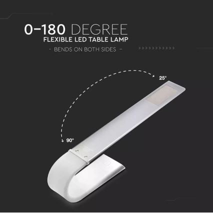 LED Fleksibilna prigušiva stolna lampa LED/6,5W/5V 2000 mAh 3000K/4500K/6000K