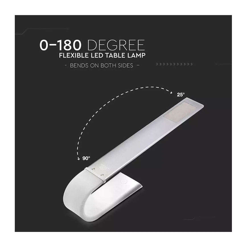 LED Fleksibilna prigušiva stolna lampa LED/6,5W/5V 2000 mAh 3000K/4500K/6000K