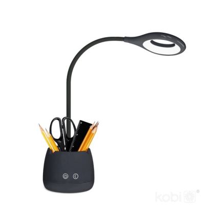 LED Podesiva fleksibilna punjiva stolna lampa LUSIA LED/5W/5V 3000/4000K 1200 mAh crna