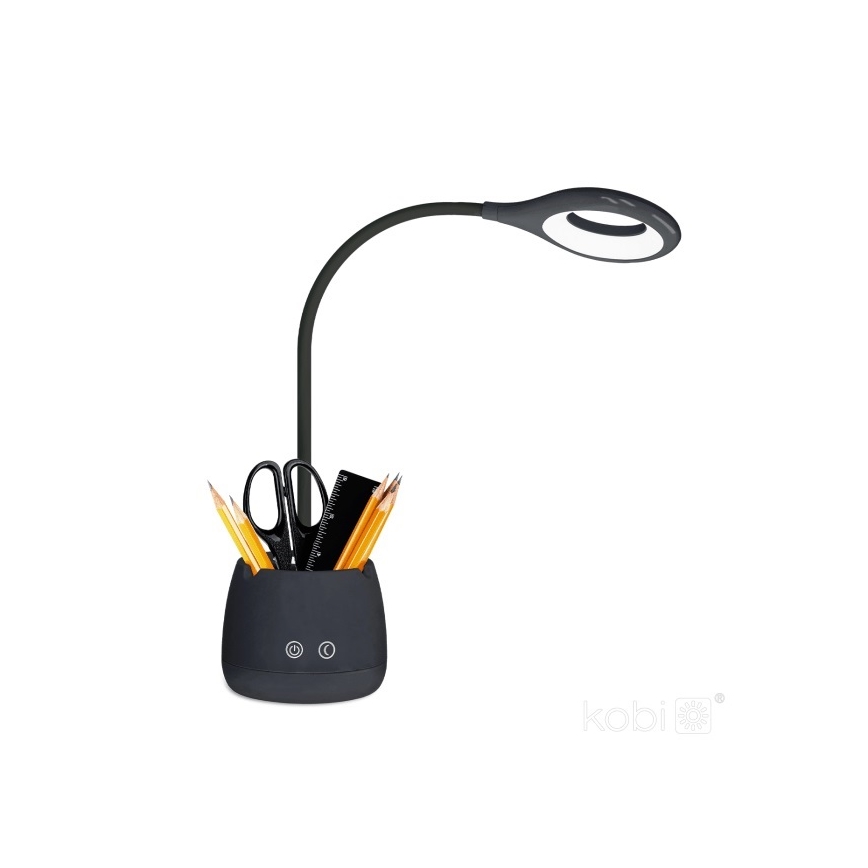 LED Podesiva fleksibilna punjiva stolna lampa LUSIA LED/5W/5V 3000/4000K 1200 mAh crna