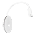 LED fleksibilna zidna lampa s USB BASE 1xLED/8W+1xLED/2W/230V bijela/srebrna