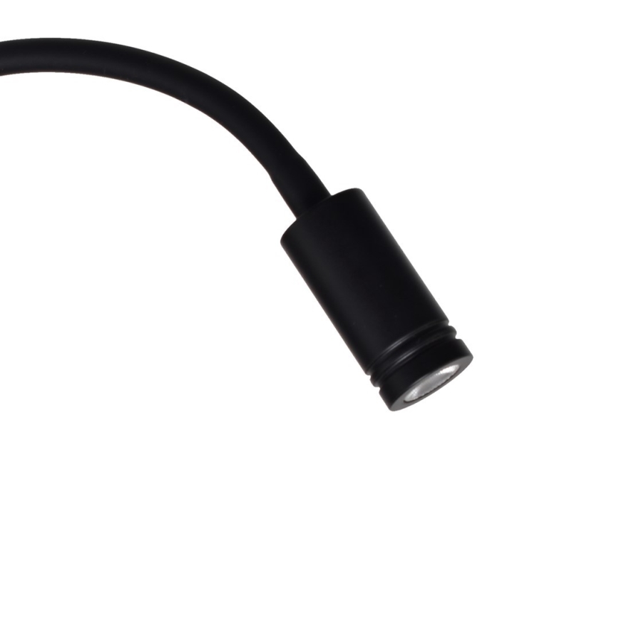 LED Fleksibilna zidna lampica BASE 1xLED/8W+1xLED/2W/230V crna/srebrna