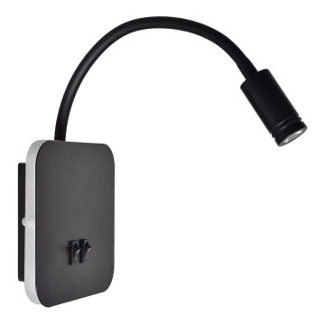 LED fleksibilna zidna lampica BASE LED/8W+LED/2W/230V crna/srebrna