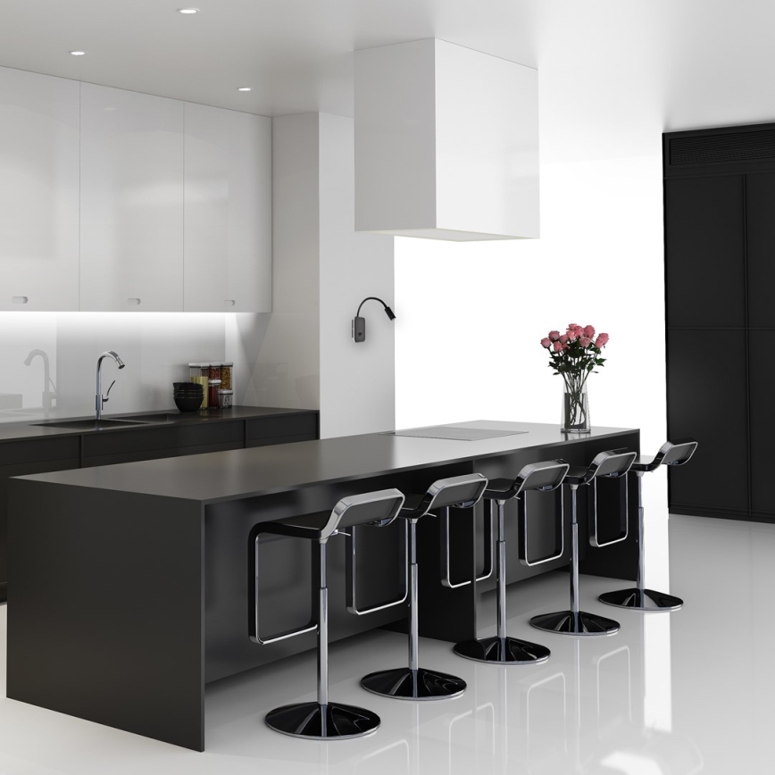 LED fleksibilna zidna lampica BASE LED/8W+LED/2W/230V crna/srebrna