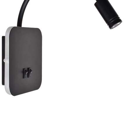 LED fleksibilna zidna lampica BASE LED/8W+LED/2W/230V crna/srebrna