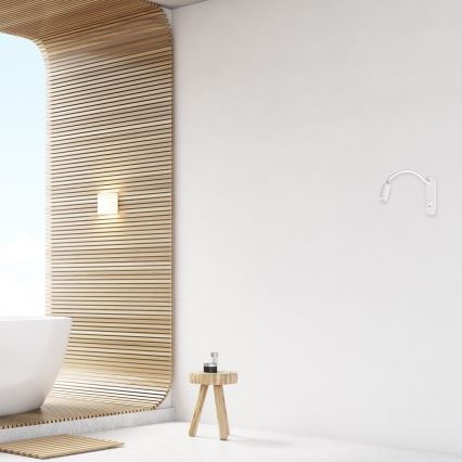 LED fleksibilna zidna svjetiljka s USB-om BASE LED/8W+LED/2W/230V bijela