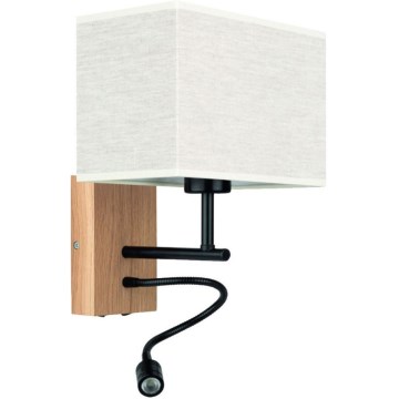 LED fleksibilno svjetlo BOHO 1xE27/25W + LED/1W/230V hrast