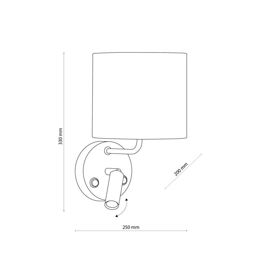 LED fleksibilno svjetlo RICHI 1xE27/15W/230V + LED/3W/230V bijela