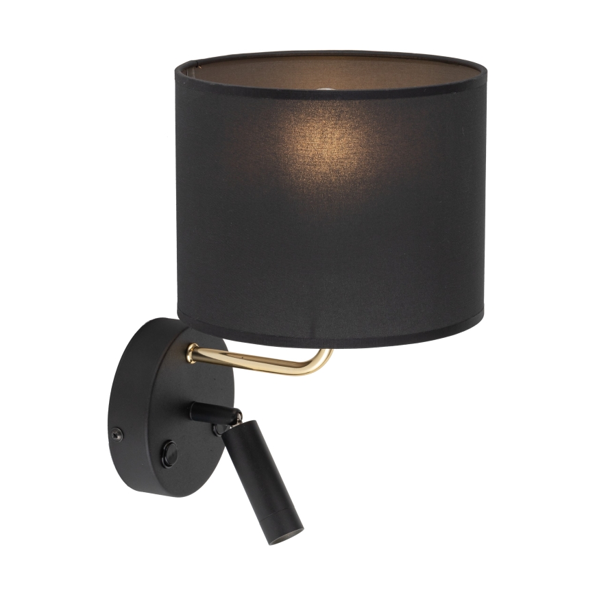 LED fleksibilno svjetlo RICHI 1xE27/15W/230V + LED/3W/230V crna