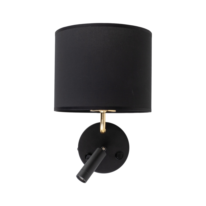 LED fleksibilno svjetlo RICHI 1xE27/15W/230V + LED/3W/230V crna