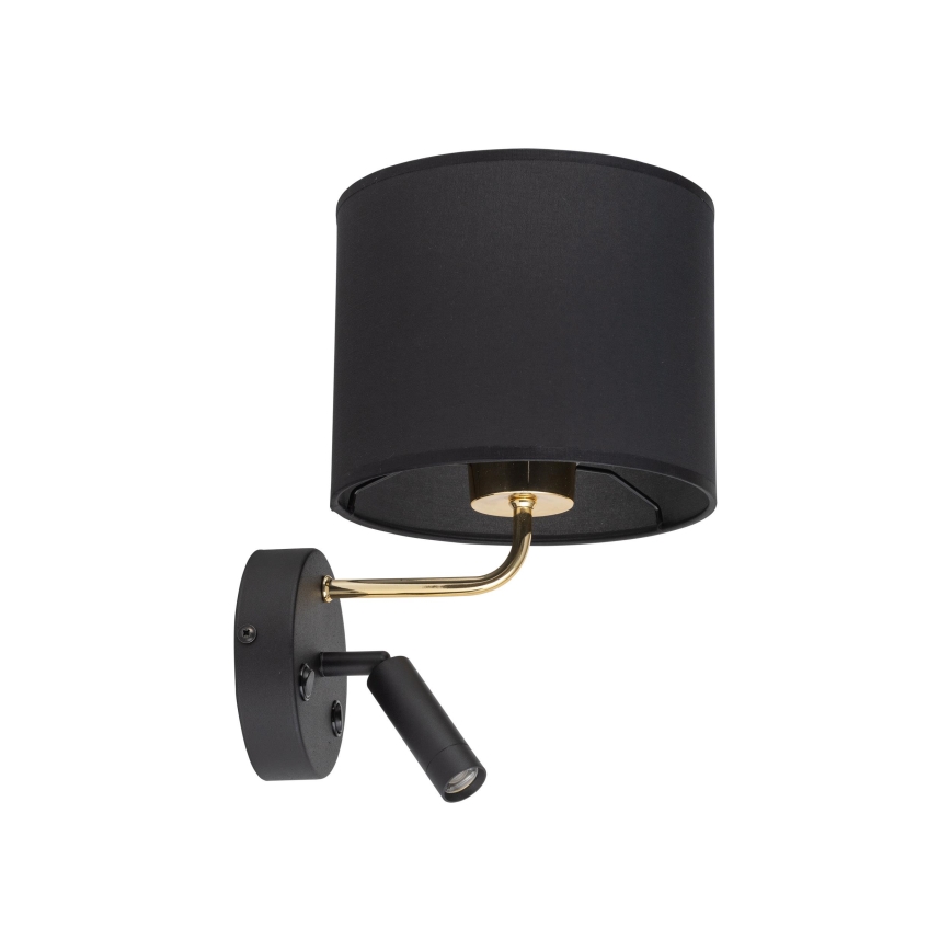 LED fleksibilno svjetlo RICHI 1xE27/15W/230V + LED/3W/230V crna
