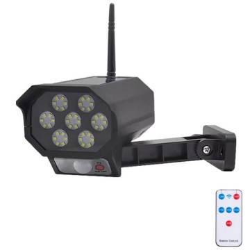 LED imitacijska sigurnosna kamera sa senzorom i solarnim panelom LED/5W/5,5V 800 mAh IP65 + daljinski upravljač