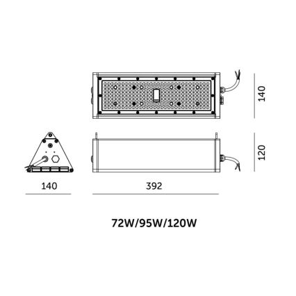 LED industrijska tehnička svjetiljka s mogućnošću prigušivanja NICO HIGHBAY LED/72/95/120W/230V 3000/4000/6000K IP65