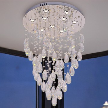 LED kristalna stropna svjetiljka MAJURO LED/30W/230V Ø 45 cm sjajni krom + daljinski upravljač