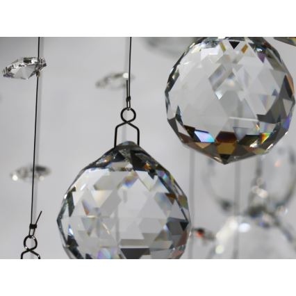 LED kristalno stropno svjetlo NAURU LED/24W/230V Ø 40 cm polirani krom + daljinski upravljač