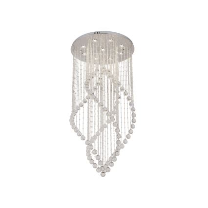 LED kristalna stropna svjetiljka NAURU LED/30W/230V Ø 60 cm sjajni krom + daljinski upravljač