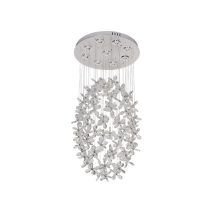 LED kristalna stropna svjetiljka SAMOA LED/30W/230V Ø 40 cm sjajni krom + daljinski upravljač