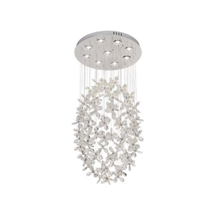 LED kristalna stropna svjetiljka SAMOA LED/30W/230V Ø 40 cm sjajni krom + daljinski upravljač