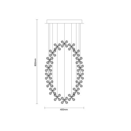 LED kristalna stropna svjetiljka SAMOA LED/30W/230V Ø 40 cm sjajni krom + daljinski upravljač