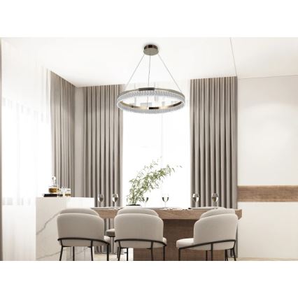 Prigušivi LED kristalni luster na sajli THALIA LED/55W/230V 3000-6000K Ø 80 cm + daljinski upravljač