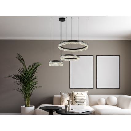 LED kristalni luster na sajli THALIA LED/120W/230V 3000-6000K s mogućnošću prigušivanja + daljinsko upravljanje