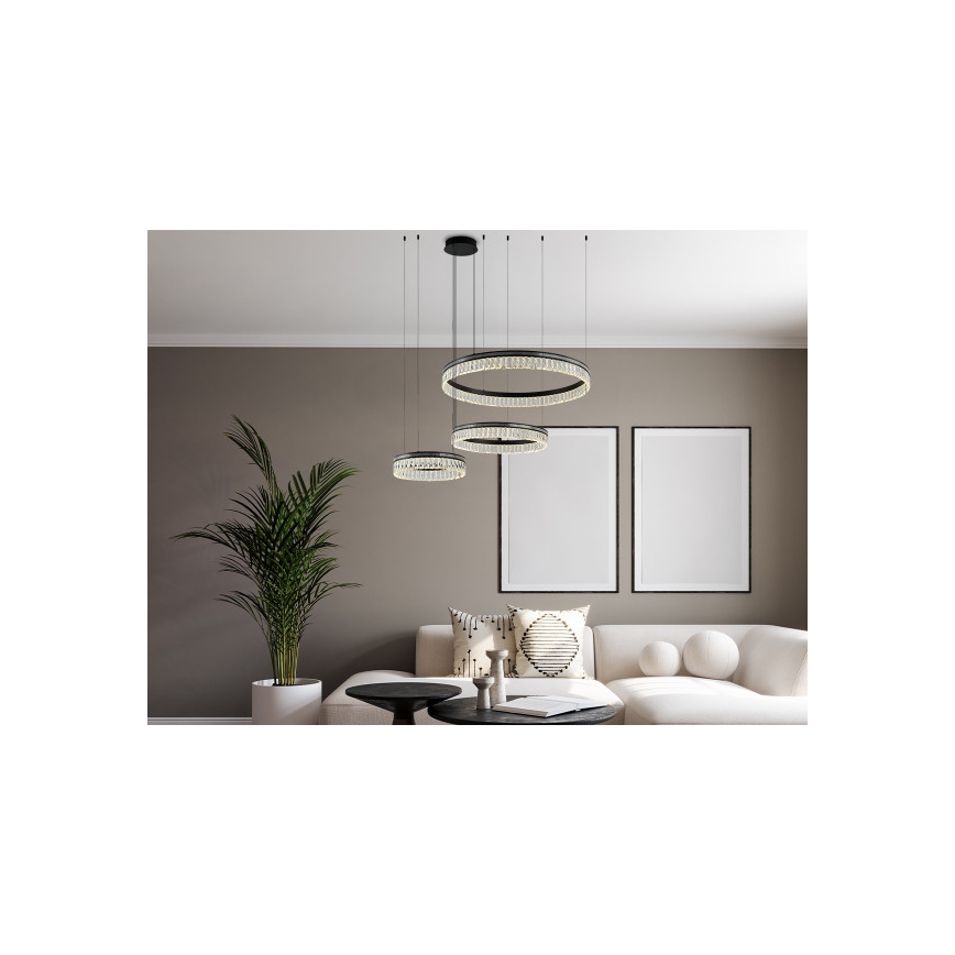 LED kristalni luster na sajli THALIA LED/120W/230V 3000-6000K s mogućnošću prigušivanja + daljinsko upravljanje