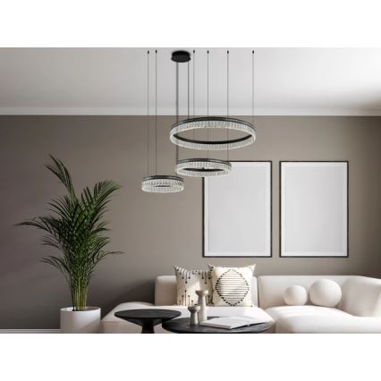 LED kristalni luster na sajli THALIA LED/120W/230V 3000-6000K s mogućnošću prigušivanja + daljinsko upravljanje