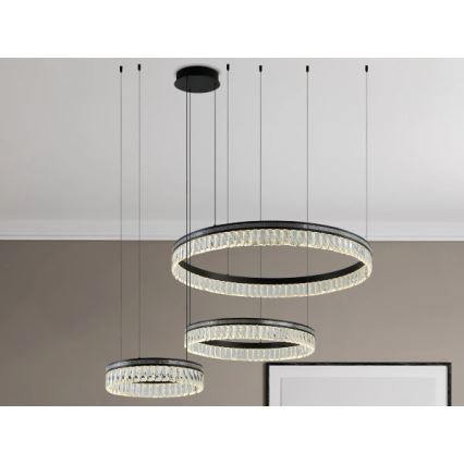 LED kristalni luster na sajli THALIA LED/120W/230V 3000-6000K s mogućnošću prigušivanja + daljinsko upravljanje