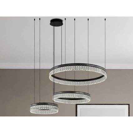 LED kristalni luster na sajli THALIA LED/120W/230V 3000-6000K s mogućnošću prigušivanja + daljinsko upravljanje