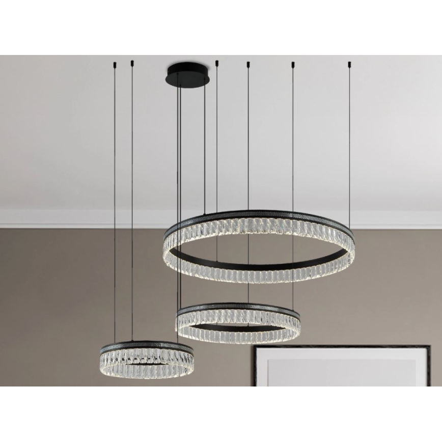 LED kristalni luster na sajli THALIA LED/120W/230V 3000-6000K s mogućnošću prigušivanja + daljinsko upravljanje