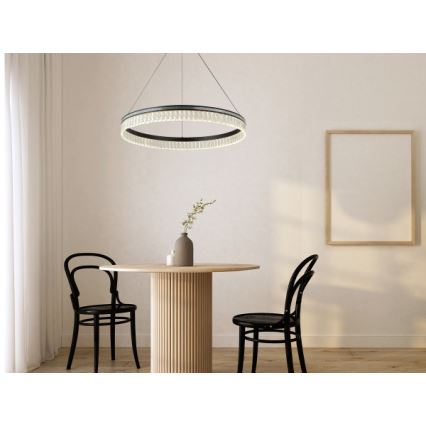 LED kristalni luster na sajli THALIA s mogućnošću prigušivanja LED/55W/230V 3000–6000K Ø 80 cm + daljinski upravljač
