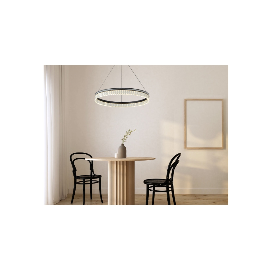 LED kristalni luster na sajli THALIA s mogućnošću prigušivanja LED/55W/230V 3000–6000K Ø 80 cm + daljinski upravljač