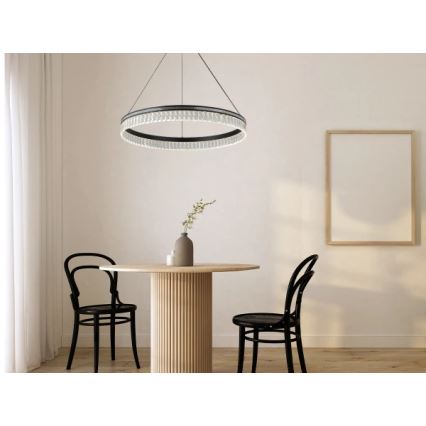 LED kristalni luster na sajli THALIA s mogućnošću prigušivanja LED/55W/230V 3000–6000K Ø 80 cm + daljinski upravljač
