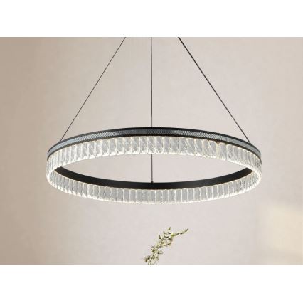 LED kristalni luster na sajli THALIA s mogućnošću prigušivanja LED/55W/230V 3000–6000K Ø 80 cm + daljinski upravljač