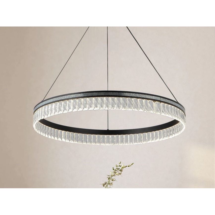 LED kristalni luster na sajli THALIA s mogućnošću prigušivanja LED/55W/230V 3000–6000K Ø 80 cm + daljinski upravljač