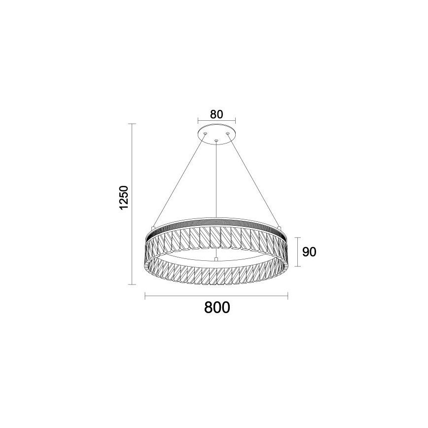 LED kristalni luster na sajli THALIA s mogućnošću prigušivanja LED/55W/230V 3000–6000K Ø 80 cm + daljinski upravljač