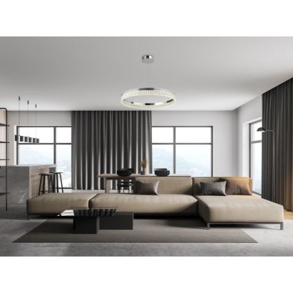 LED kristalni luster s mogućnošću prigušivanja na sajli THALIA LED/55W/230V 3000–6000K Ø 80 cm + daljinski upravljač