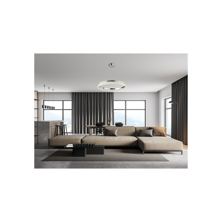 LED kristalni luster s mogućnošću prigušivanja na sajli THALIA LED/55W/230V 3000–6000K Ø 80 cm + daljinski upravljač