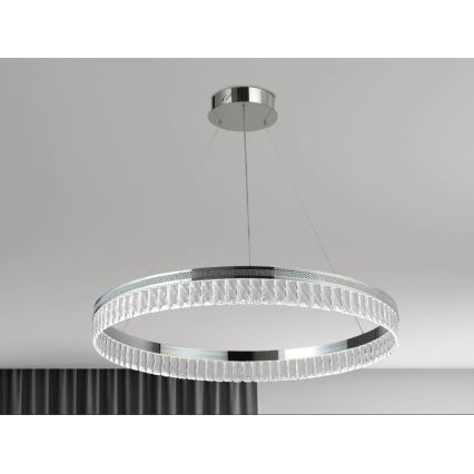 LED kristalni luster s mogućnošću prigušivanja na sajli THALIA LED/55W/230V 3000–6000K Ø 80 cm + daljinski upravljač