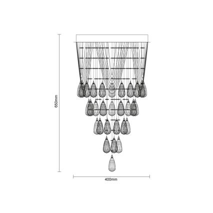LED kristalno stropno svjetlo MAJURO LED/30W/230V Ø 40 cm sjajni krom + daljinski upravljač