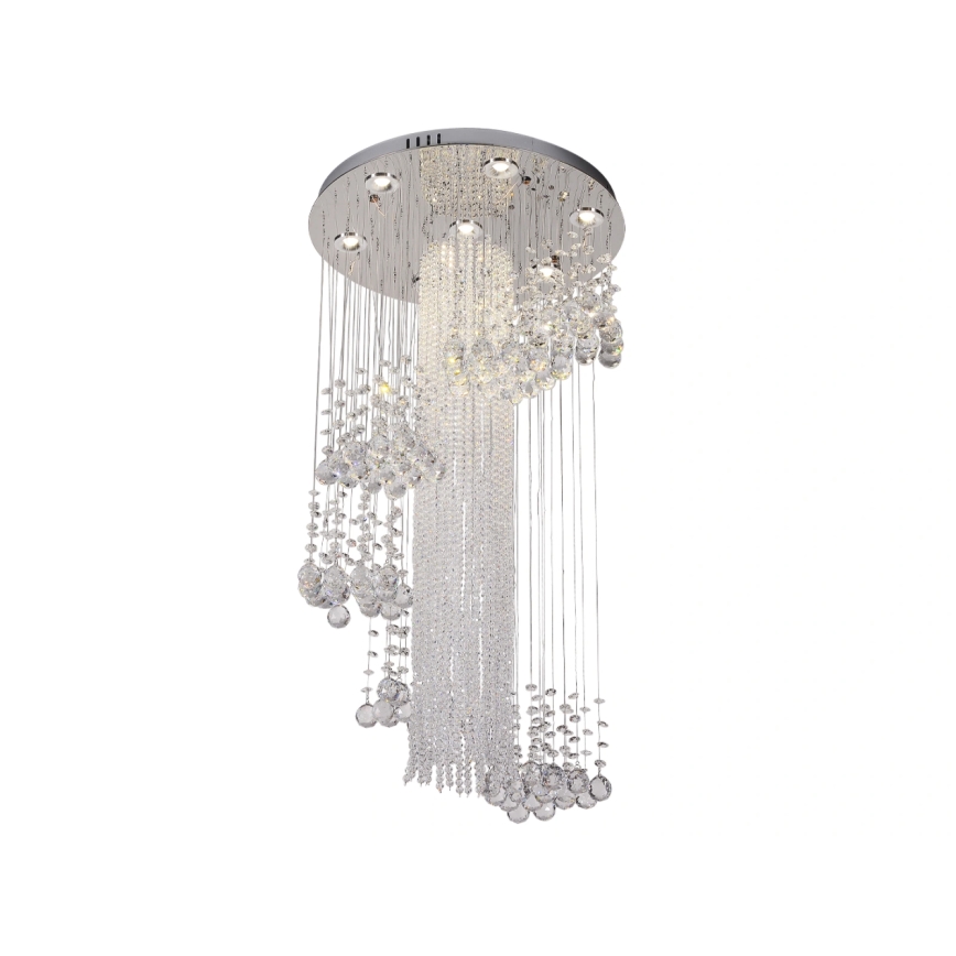 LED kristalno stropno svjetlo NAURU LED/24W/230V Ø 45 cm sjajni krom + daljinsko upravljanje