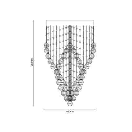 LED kristalna stropna svjetiljka NAURU LED/30W/230V pr. 40 cm sjajni krom/crna + daljinski upravljač