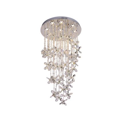 LED kristalna stropna svjetiljka SAMOA LED/30W/230V Ø 40 cm, sjajni krom + daljinski upravljač