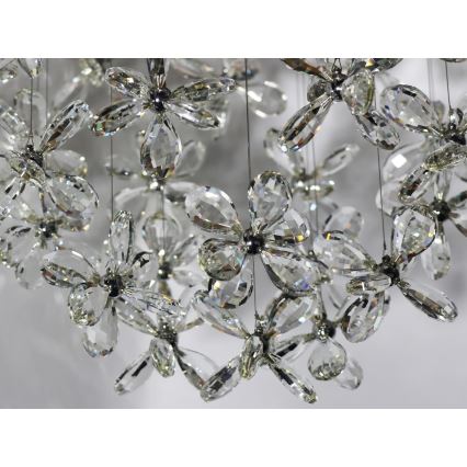 LED kristalna stropna svjetiljka SAMOA LED/30W/230V Ø 40 cm, sjajni krom + daljinski upravljač
